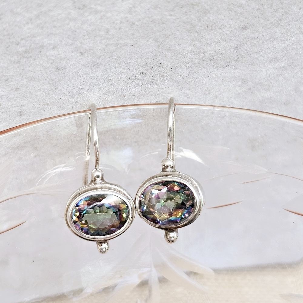 Sarda Mystic Topaz Earrings in 925 Silver - Picture 9 of 15